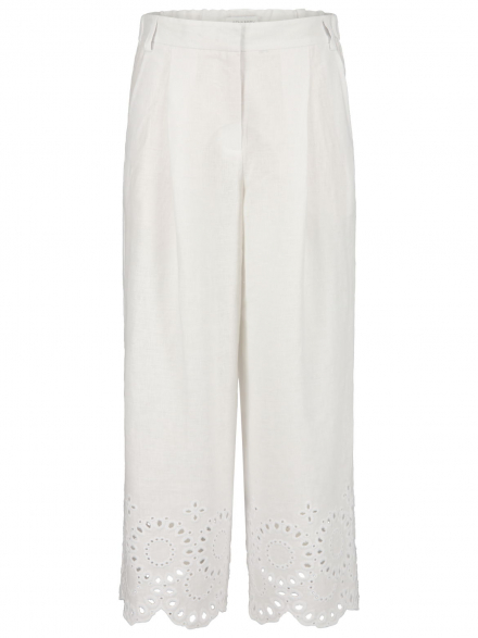Rena Marx – Rena Marx - Leinenhose mit Broderie Anglaise