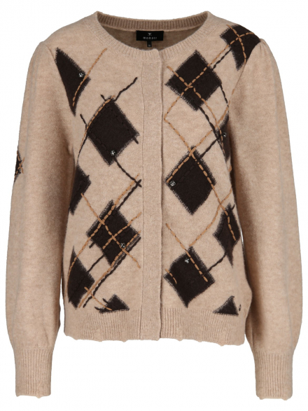 Monari – Monari - Strickjacke mit Argyle-Muster