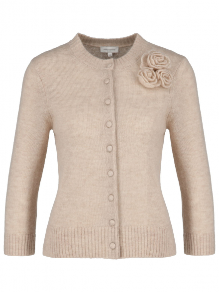 Rena Marx – Rena Marx - Cardigan mit Blumenapplikation