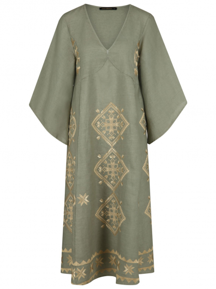 Greek Archaic Kori – Greek Archaic Kori - Tunikakleid mit Stickerei