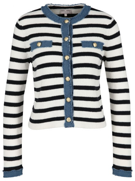 Hearts&More – Hearts&amp;More - Cardigan mit Denim-Besatz