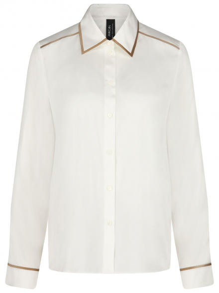 Marc Cain – Marc Cain - Seidenbluse mit Kontrastpaspeln