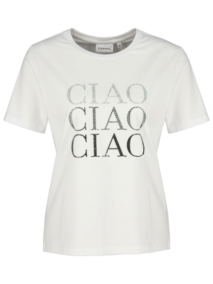 Comma – Comma - T-Shirt mit Strassbesatz