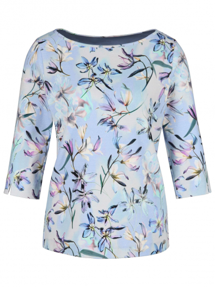 Marc Cain – Marc Cain - Rippshirt mit floralem Print
