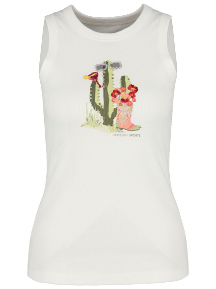 Marc Cain Sport – Marc Cain Sport - Feinripp-Top mit Print