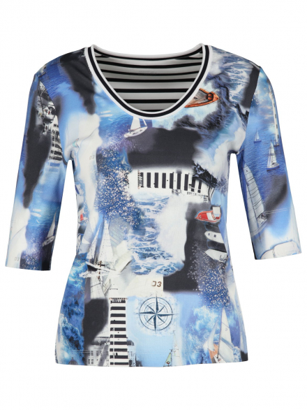 Marc Cain Sport – Marc Cain Sport - Rippshirt mit Fotoprint