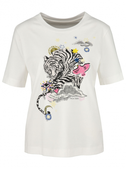 Marc Cain Sport – Marc Cain Sport - T-Shirt mit Schmuckbesatz
