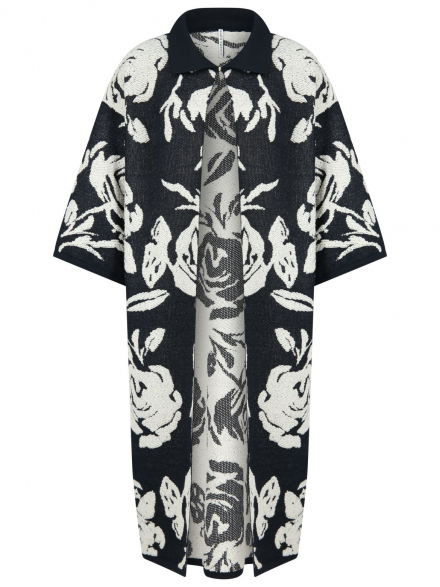 Liviana Conti – Liviana Conti - Strickmantel mit Blumenmuster