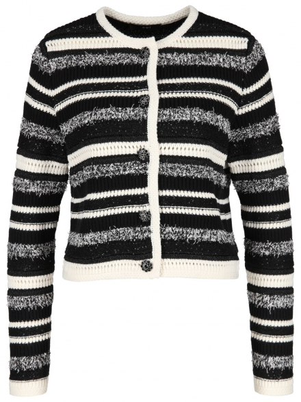 oui - Strickjacke mit Streifenmuster
