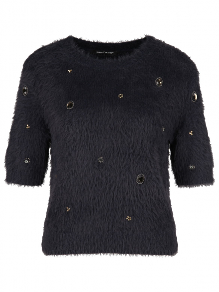 Luisa Cerano – Luisa Cerano - Pullover mit Schmuckbesatz