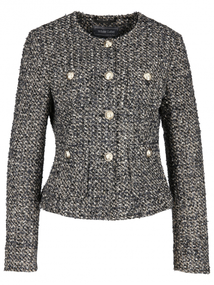 White Label – White Label - Boucléjacke mit Schmuckknöpfen