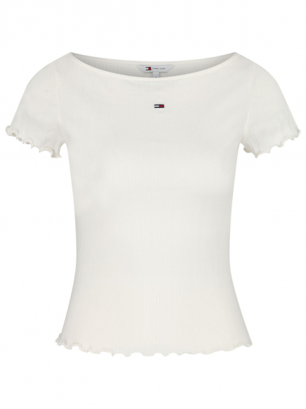 Tommy Jeans – Tommy Jeans - Rippshirt mit Logostickerei