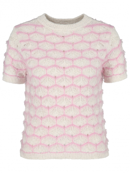 Rich & Royal – Rich &amp; Royal - Kurzarmpullover mit Strickmuster