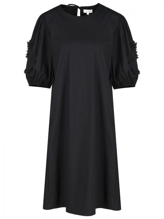 Rena Marx - Popeline-Kleid mit Blumen-Applikation
