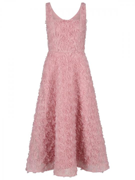 Swing - Midikleid mit Blumenbesatz