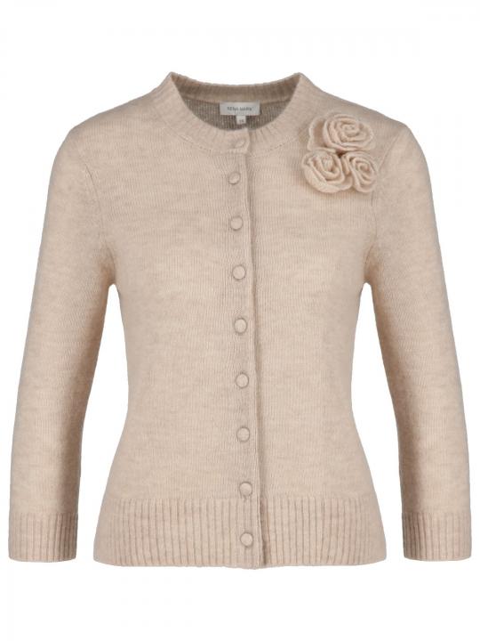 Rena Marx - Cardigan mit Blumenapplikation