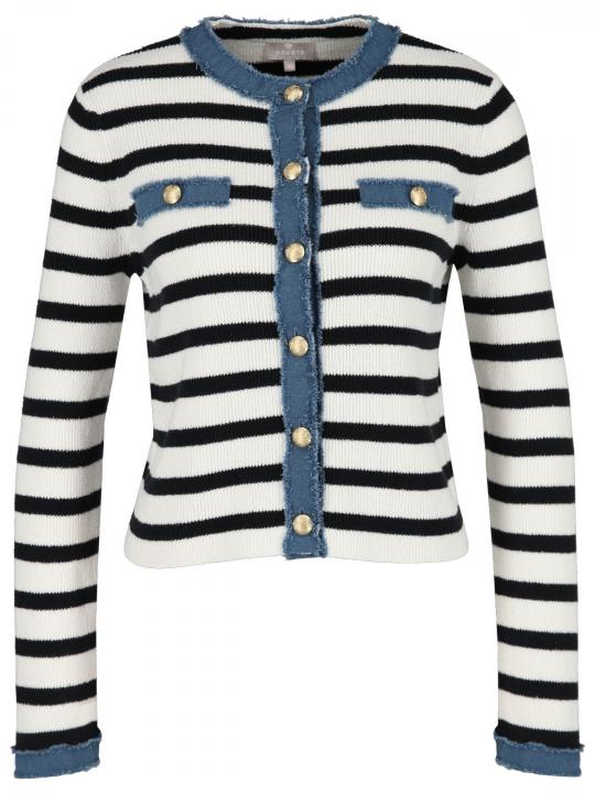 Hearts&More - Cardigan mit Denim-Besatz