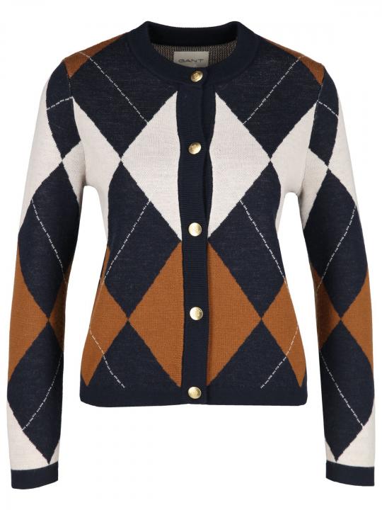 Gant - Cardigan mit Argyle-Muster