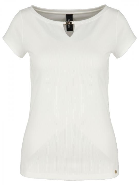 Marc Cain - Rippshirt mit Ausschnitt-Detail