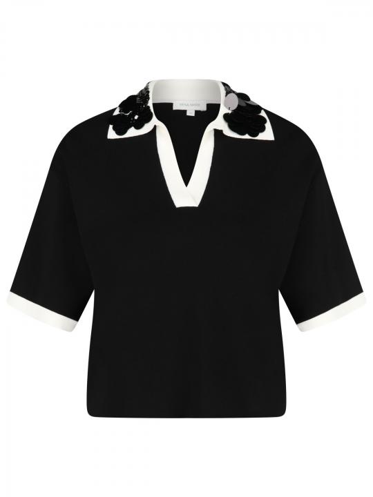 Rena Marx - Strickshirt mit Paillettenbesatz