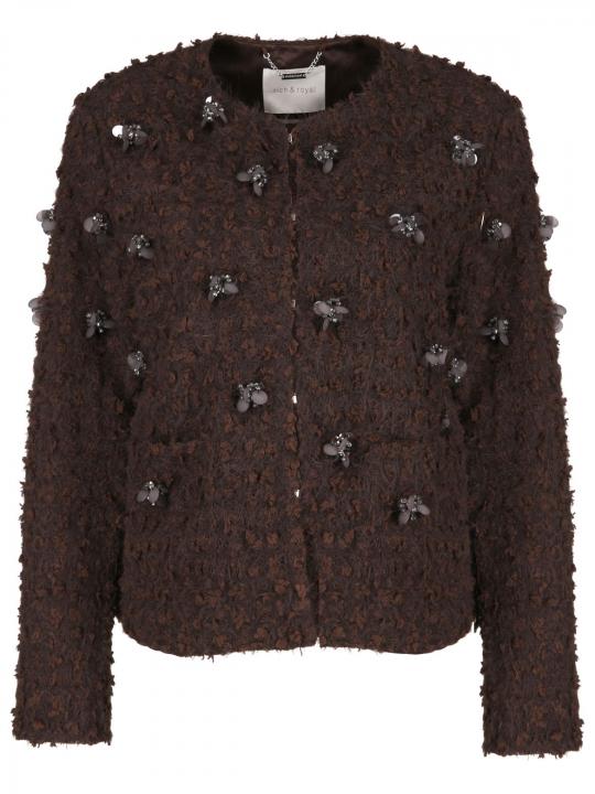 Rich & Royal - Boucléjacke mit Applikationen
