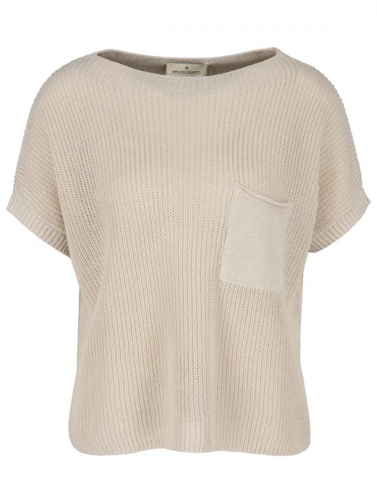 Bruno Manetti - Strickshirt mit Leinen