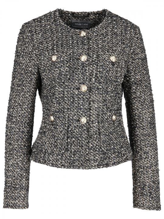 White Label - Boucléjacke mit Schmuckknöpfen