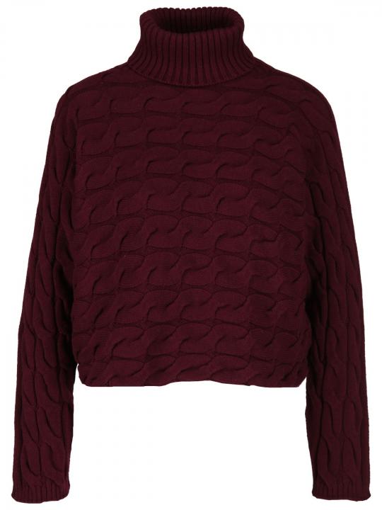 Oui - Strickpullover mit Zopfmuster