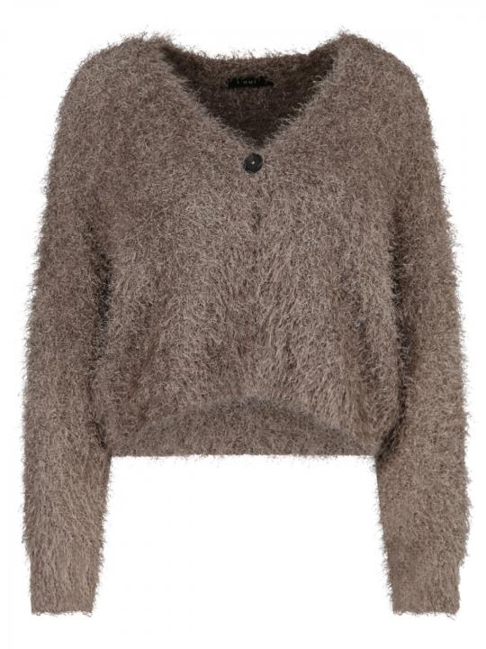 Oui - Cardigan in Fransenoptik