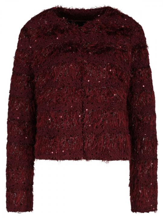 Oui - Strickjacke in Fransen-Optik