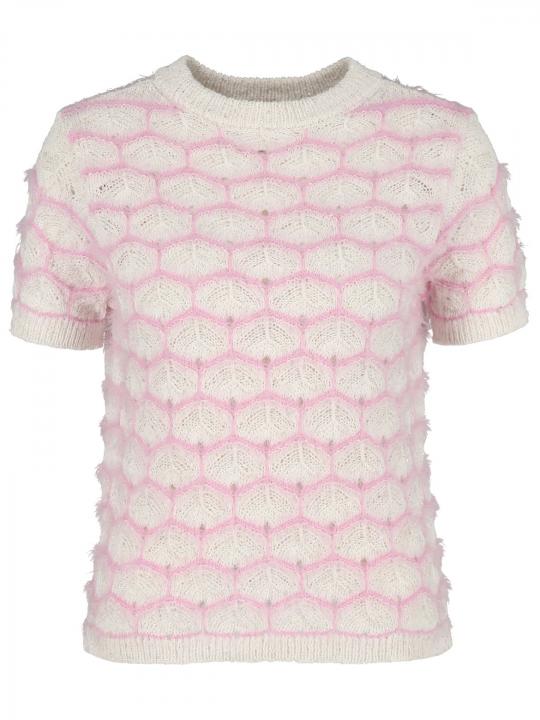 Rich & Royal - Kurzarmpullover mit Strickmuster