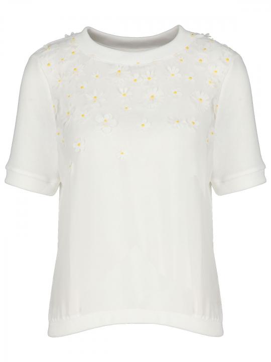 Rich & Royal - Strickshirt mit Blumenapplikation