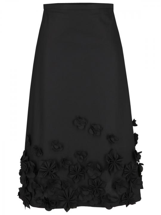 Meimeij - Midirock mit Blumen-Applikation