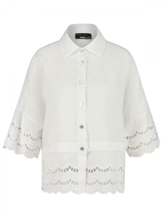 Nevada Love - Leinenbluse mit Broderie Anglaise