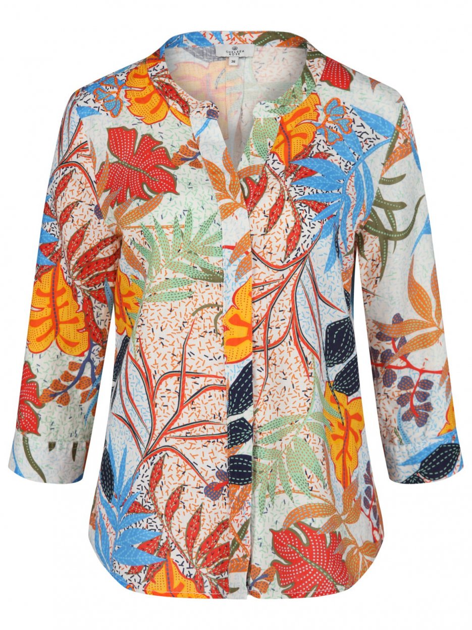 Chelsea Rose - Leinenbluse mit Print