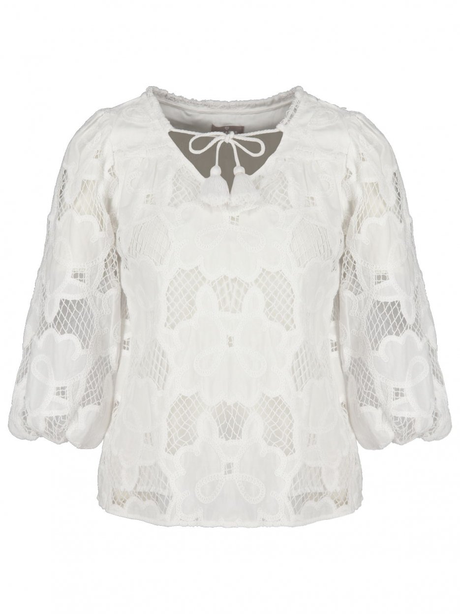 Hearts&amp;More - Bluse mit Lochstickerei