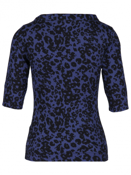 Marc Cain – Marc Cain - Rippshirt mit Leo-Print