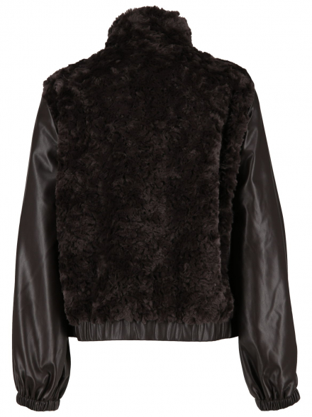 Monari – Monari - Webpelzjacke mit Kunstleder