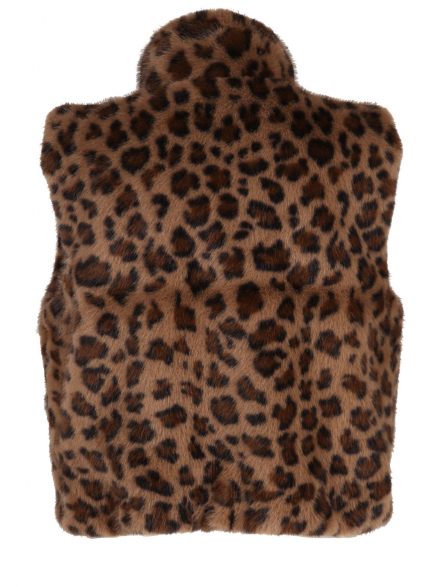 Monari – Monari - Fakr Fur-Weste mit Leoprint