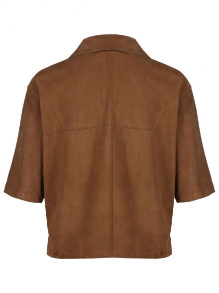 Milestone – Milestone - Kurzarmbluse aus Veloursleder