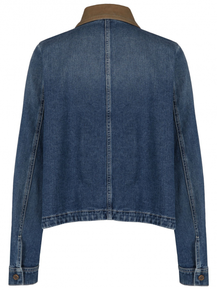 Bazar Deluxe – Bazar Deluxe - Jeansjacke mit Kontrastkragen