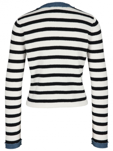 Hearts&More – Hearts&amp;More - Cardigan mit Denim-Besatz
