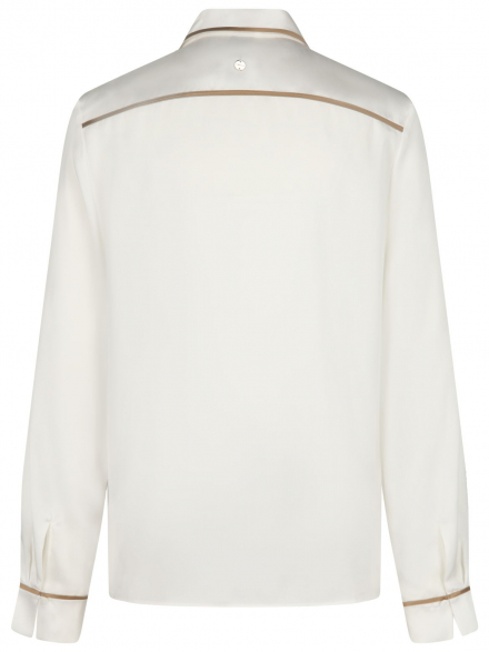 Marc Cain – Marc Cain - Seidenbluse mit Kontrastpaspeln