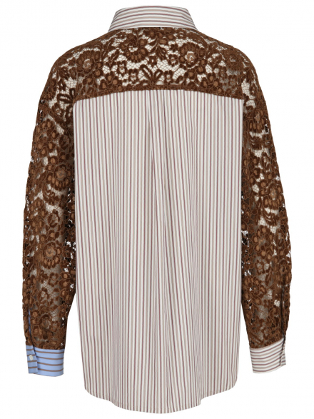 Shirtaporter – Shirtaporter - Hemdbluse mit Materialmix