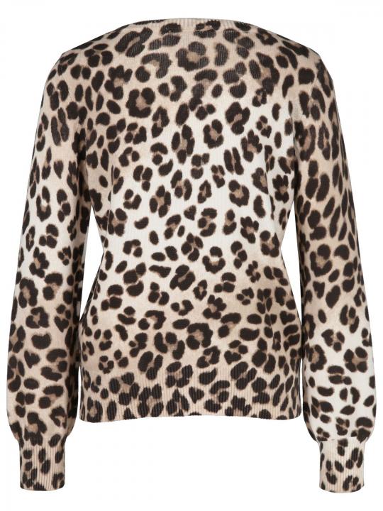 Monari - Strickpullover mit Leo-Print