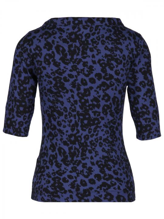Marc Cain - Rippshirt mit Leo-Print