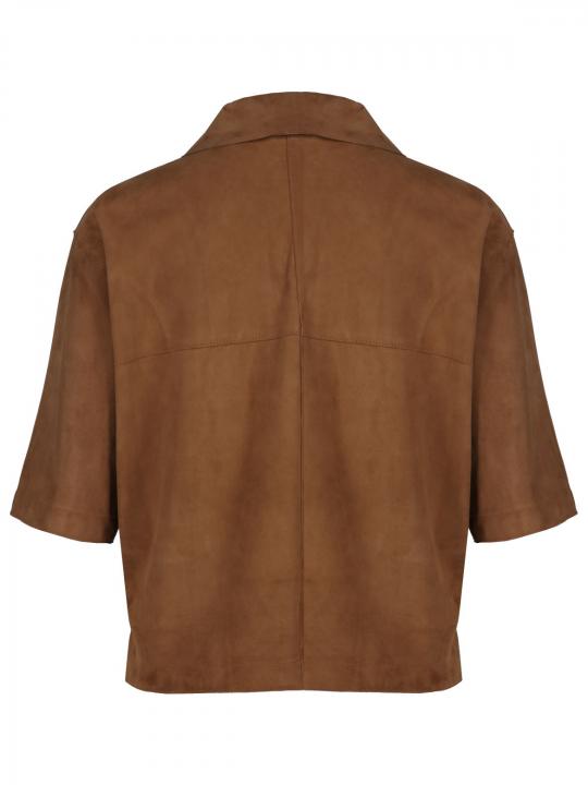 Milestone - Kurzarmbluse aus Veloursleder