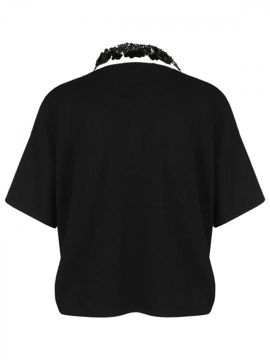 Icona - Strickshirt mit Paillettenkragen