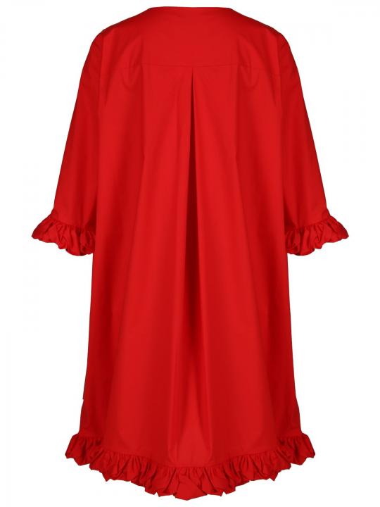 Meimeij - Popelinekleid mit Ballonsaum