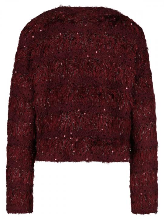 Oui - Strickjacke in Fransen-Optik